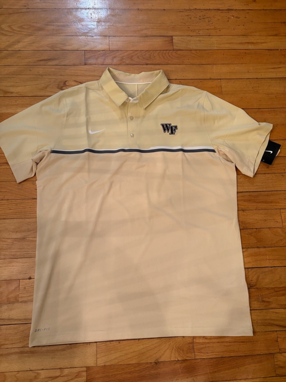 Nike Men’s Wake Forest Polo in Cream and Black Trim NWT size XL